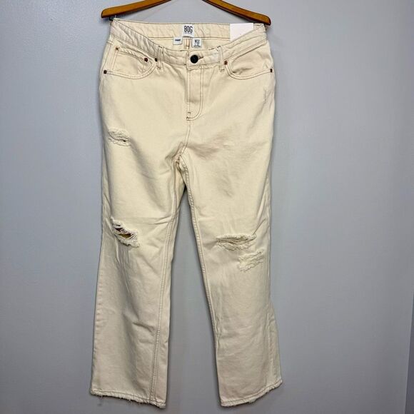 NEW BDG Urban Outfitters Off White Straight Leg Mid Rise Slim Fit Jeans | 32x32 - Picture 1 of 5